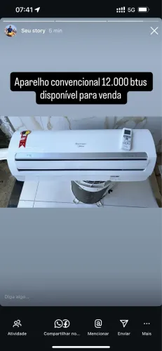 Aparelho disponível para venda midea 12.000 btus entrego instalado 