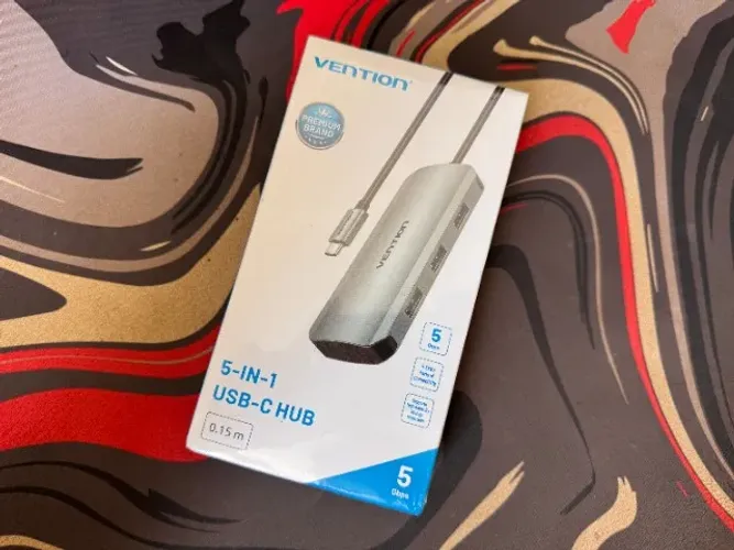 Hub USB-C Vention 5 em 1 - 4 Portas USB 3.0 SuperSpeed - Novo e Lacrado!