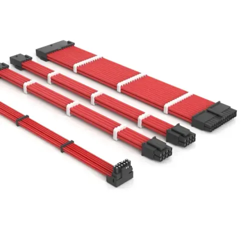 Kit Cabo Extensor Fonte Sleeved Redragon, 4 em 1, 24p ATX, 2x 4+4p CPU - WZetta