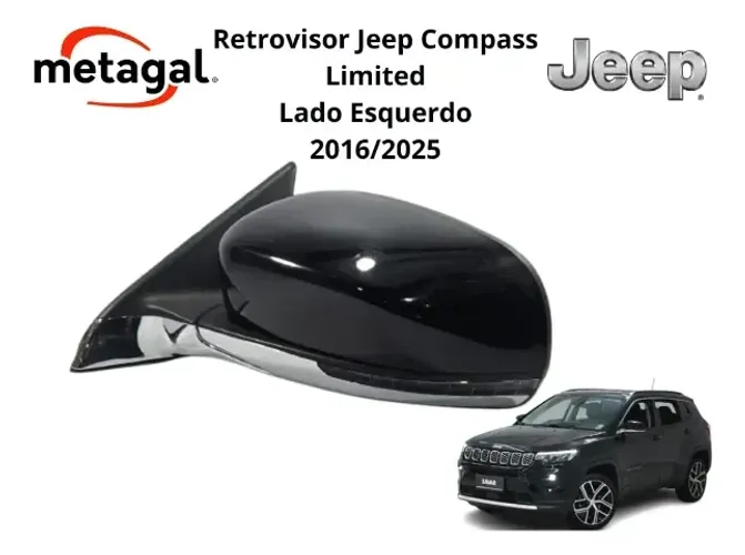 Retrovisor Jeep Compass Limited 2016/2021 Lado Esquerdo (Usado