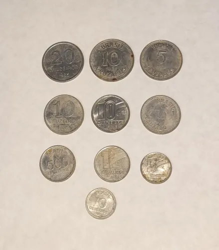 Moedas antigas anos 80 e 90 do Brasil 