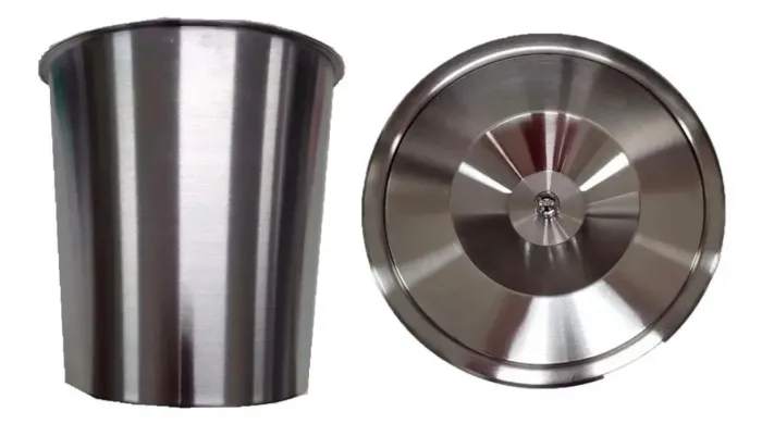 LIXEIRA CESTO DE EMBUTIR 8 LITROS INOX