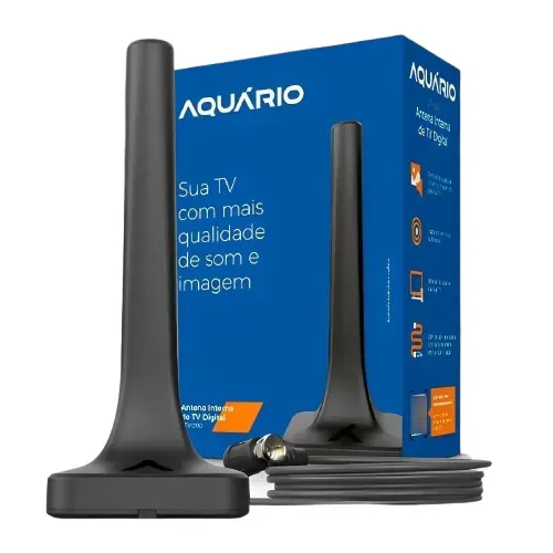 Antena Tv Digital Aquario Dtv-200 Interna Cabo 2.5m Hdtv 4k - Coimbra COmputadores Entrega