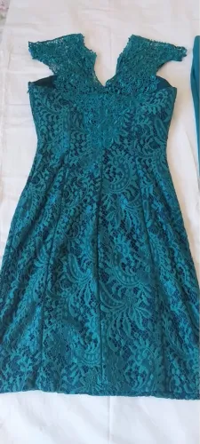 Vestido Midi festa verde brilhoso