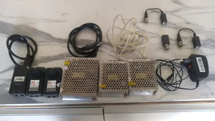 Fontes CFTV câmeras, fonte PoE conectores ballum