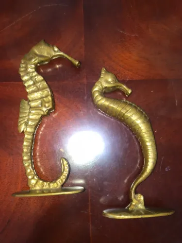 Para de cavalo marinho em bronze