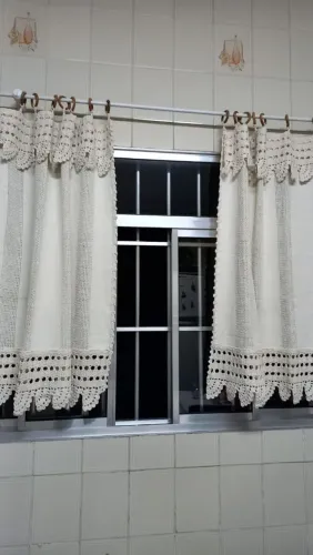 Cortinas de Crochê cozinha