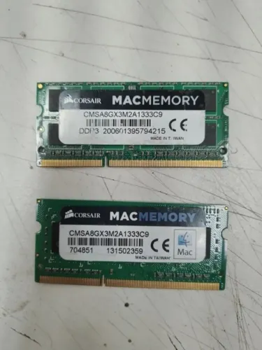 KIT 2  Memórias 4GB DDR3 RAM Corsair MacMemory  - 1333 MHz (Usadas)