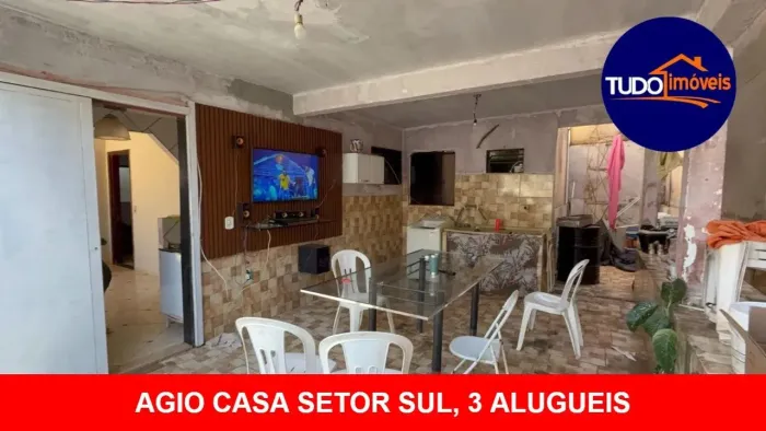 TUDO IMÓVEIS - ÁGIO CASA 3 QUARTOS, SUÍTE, NA LAJE NO SETOR SUL QUADRA 11.