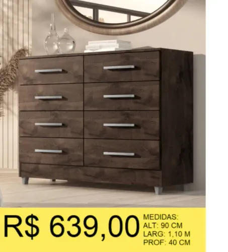 COMODAS 8 GAVETAS A PRONTA-ENTREGA 