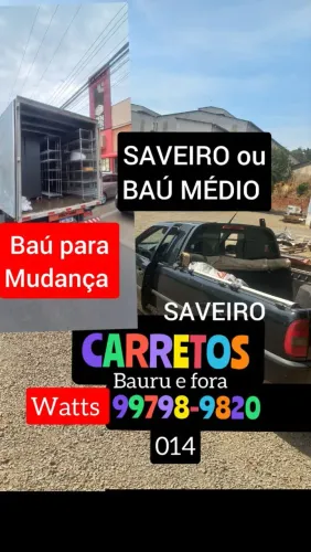 CARRETOS COM SAVEIRO E BAU MÉDIO BAURU