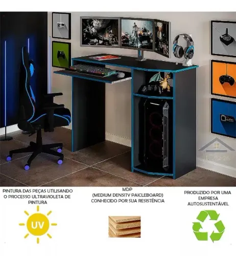 Escrivaninha Mesa Gamer com Apoio para Teclado (QUEIMA DE ESTOQUE)!!