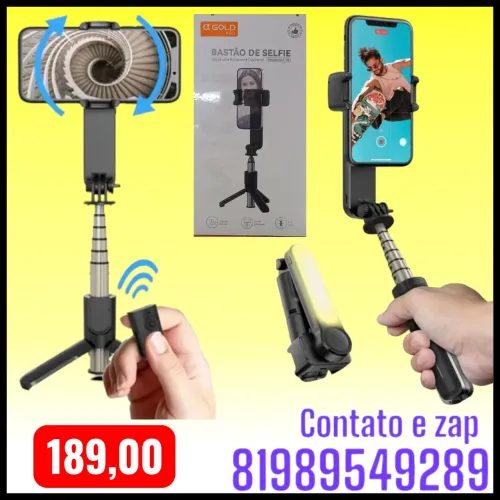 Estabilizador gimbal portátil L09 com função de bastão de selfie e tripé