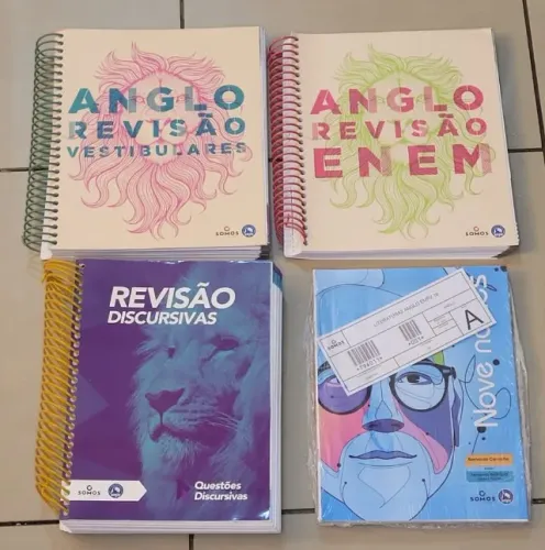 Kit 4 Livros Apostilas Anglo Revisão ENEM e Vestibulares Completo