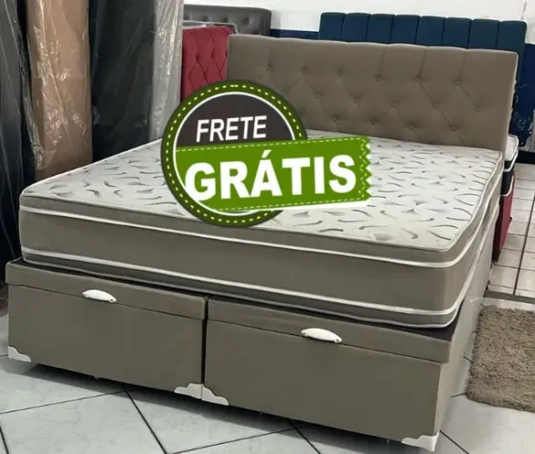 Kit Baú Casal Bipartido + Colchão D45 20cm - Durabilidade e Conforto Superior
