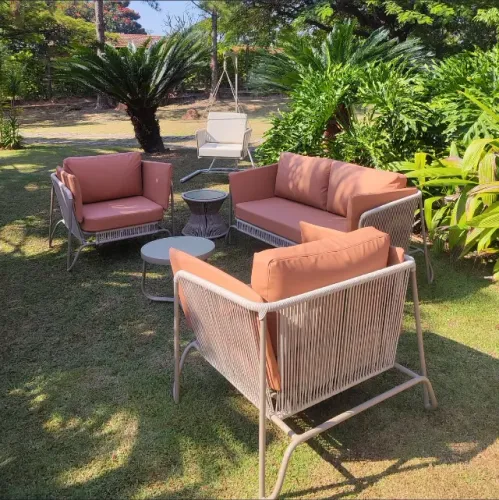 CJ SOFÁ DE CORDA NÁUTICA PARA JARDIM, PISCINA OU VARANDA