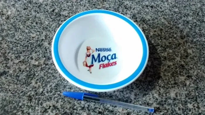 Pote Prato Tigela Brinde Promoção Leite Moça Flakes Nestlé 