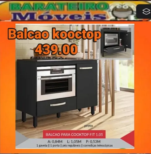 Balcao para cooktop 5 bocas 