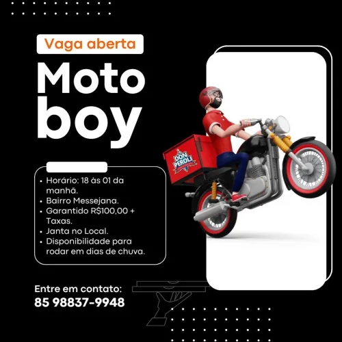 Vaga para Motoboy  ? 85. * 