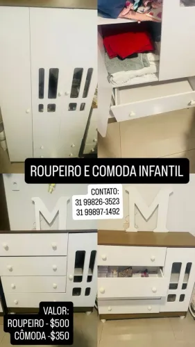Roupeiro e cômoda infantil 