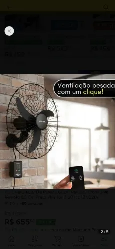 Ventilador ventisol de parede 60cm