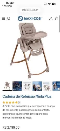 Cadeira bebê Maxi-Cosi Minla Plus - cadeira de alimentação 