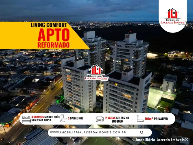 Living Comfort, Apartamento 3 quartos/suíte, 101m², vista Arena, vista Ponte, REFORMADO