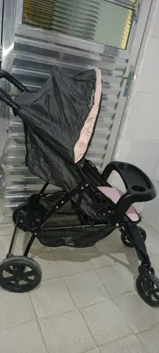Carrinho de Bebê Romano Preto Rosa (0 a 15kg) - Galzerano 