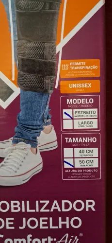 IMOBILIZADOR DE JOELHO CONFORT AIR - HIDROLIGHT - 50CM - MODELO ESTREITO