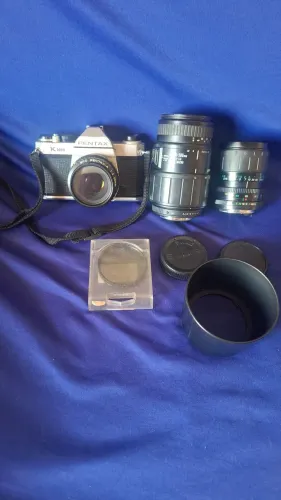 Pentax 1000 analógica com acessórios 