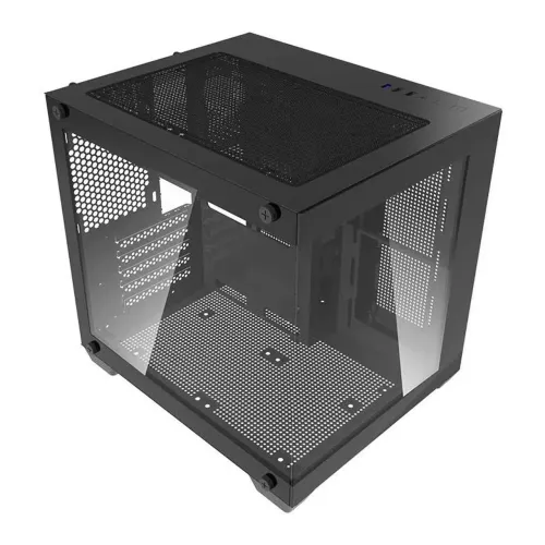 GABINTE AQUARIO M-ATX E ITX + 5 FANS HAYOM RGB COM CONTROLADORA