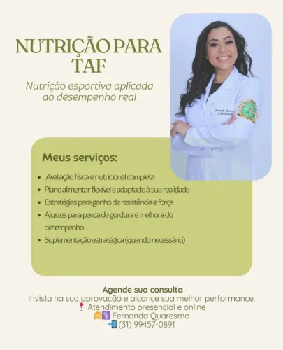 Nutricionista Especialista em TAF - Passe no Teste Físico