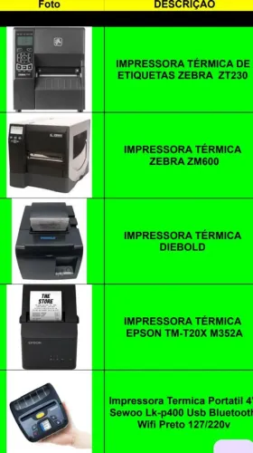 Impressora térmica zebra diversos modelos