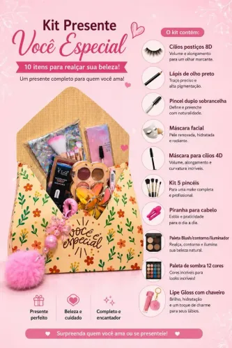 Caixinha Presente Make 10 itens