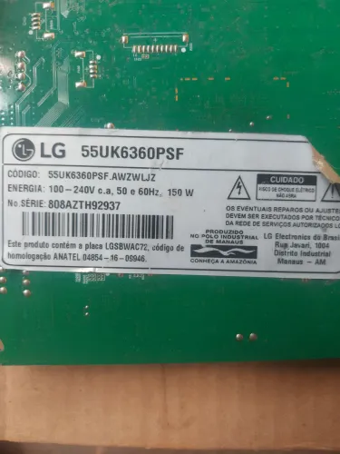 Vendo uma placa principal tv LG 55UK6360psf