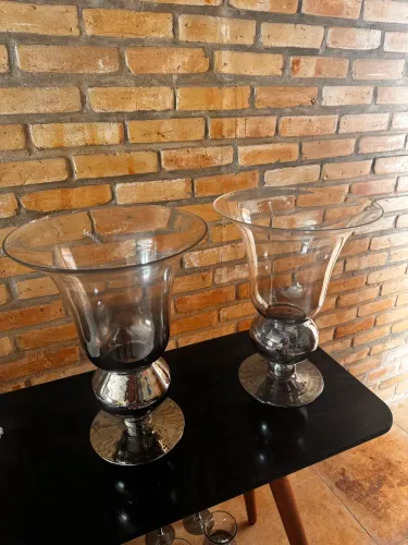 Vaso de vidro decorativo trio grande 