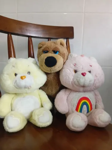 Trio de pelúcias antigas...Os três por 180,00 reais.