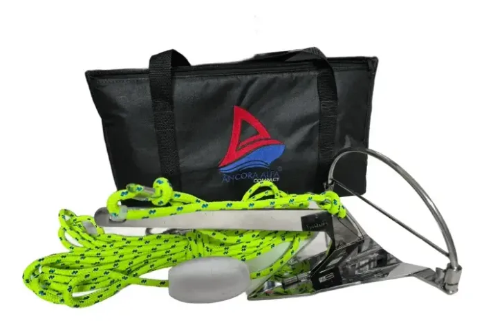 Kit Ancora P/ Jet Ski Compact Alfa Inox 1,4 Kg Cabo e Bolsa