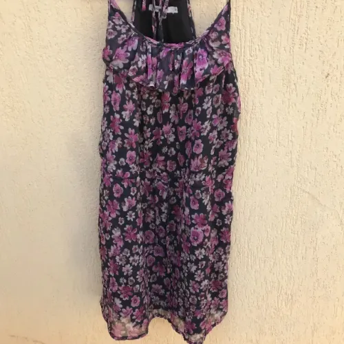 Vestido Preto Com Estampa Floral Luigi Bertolli