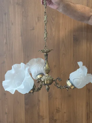 Lustre Teto Bronze Antiguidade 3 Braços