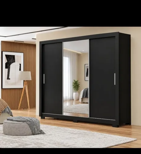 Guarda roupa PRETO casal espelho