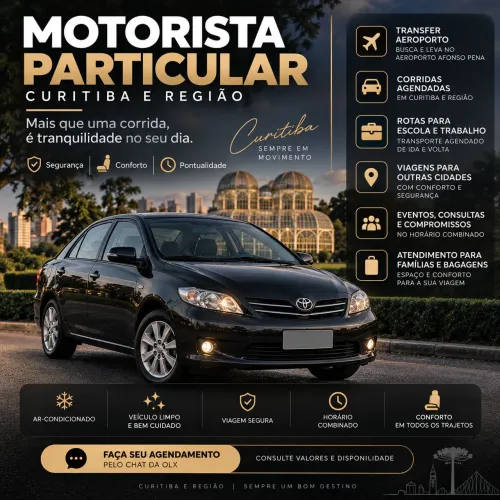 Motorista Particular em Curitiba e Região | Aeroporto | Viagens Agendadas