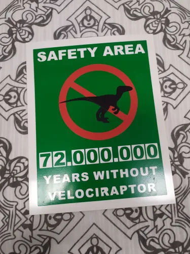 Placa decorativa Dinossauro Velociraptor