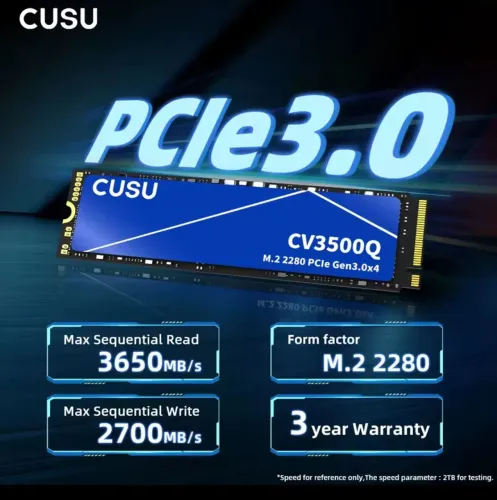 HD SSD 512GB CUSU PCIe 3.0 MVMe M. 2