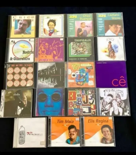 Lote com 48 cds de Rock e MPB, incluindo 4 cds duplos  
