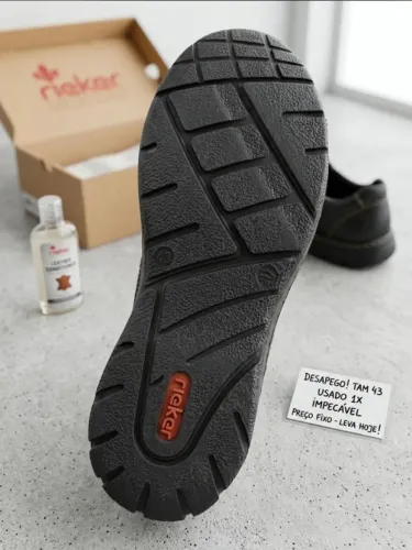 Sapato Masculino Rieker Antistress Couro Legítimo Tam. 43 - Importado