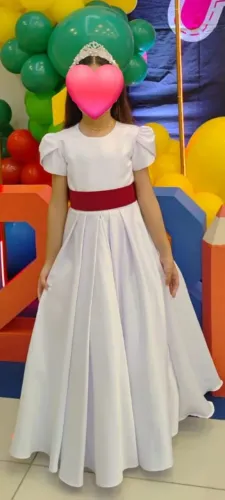 Vestido Abc e Daminha Perfeito! Laço e cinto removível.