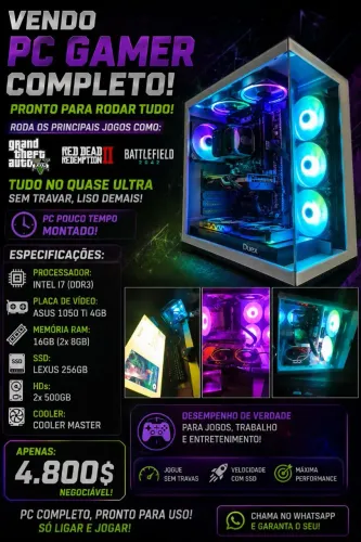 Pc Gaimer completo tudo novo e zero