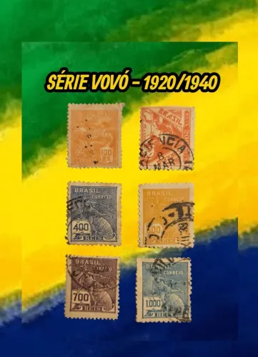 6 SELOS BRASILEIROS DA SÉRIE VOVÓ 1920-1940