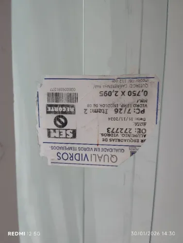 Vidro de varanda 2.0950x0750